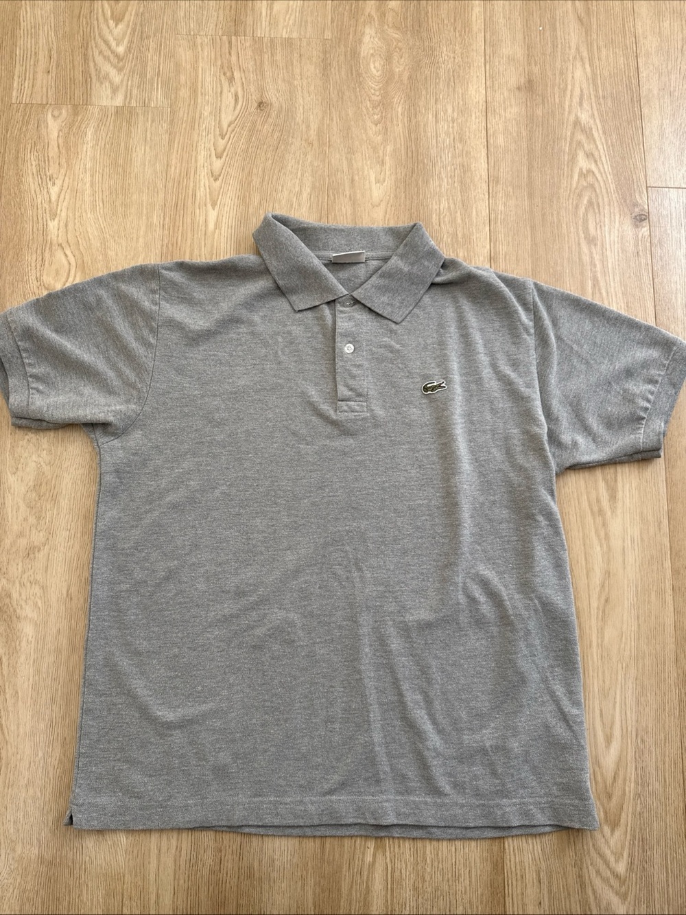 Vintage Lacoste Grey Polo Shirt Mens Large 5 Made in France Short Sleeve Preppy